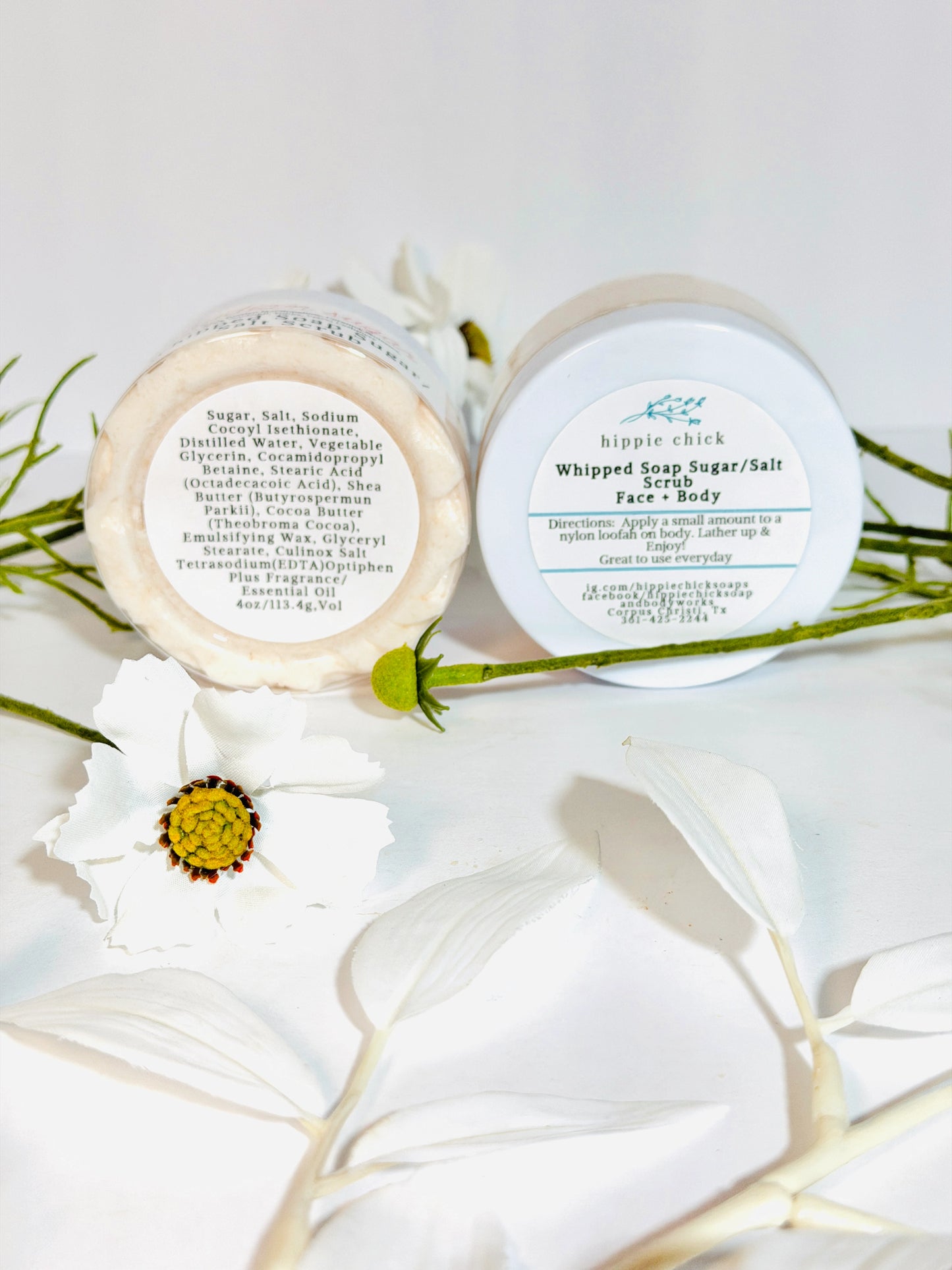 Whipped Soap Sugar/Salt Scrub (Face + Body)
